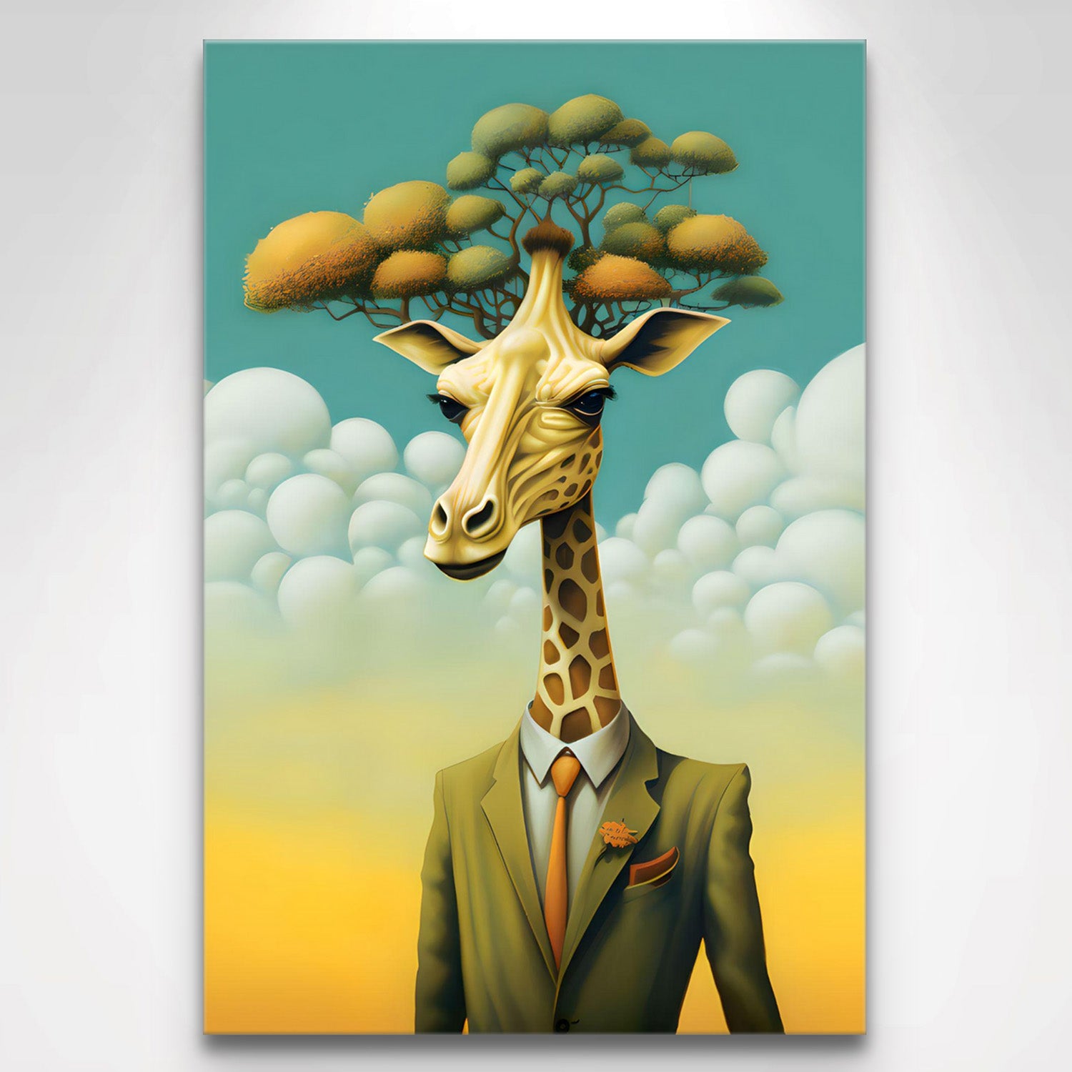 Wandbild Surreal Finer | Kunst Spaces Lustige Giraffe von