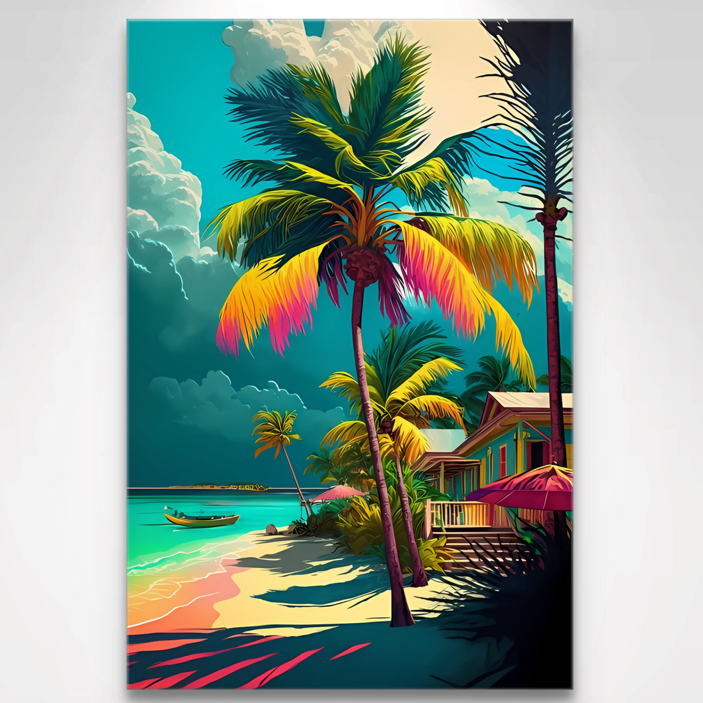 Wandbild Palme und Strand von Spaces Finer | Kunst